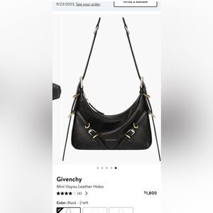 Gently used Givenchy mini Voyou leather hobo bag from Nordstrom.